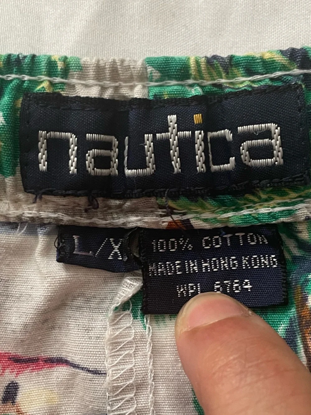 Mens Hawaiian Scenic Beach Surf Coastal Print Elastic Waist Shorts Nautica-L/XL